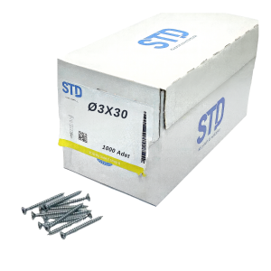 STD SUNTA VİDASI BEYAZ 3x30 (1000 Adt)