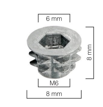 Ayder A0405 Metal Dübel 8x8 Çinko