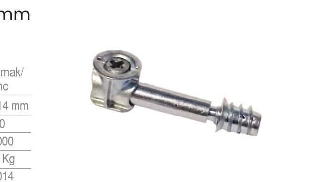 Ayder A0598-1 Dikeyfix Ø14 x Çinko