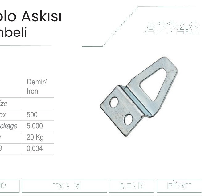 Ayder A2248 Tablo Askısı Bombeli Krom