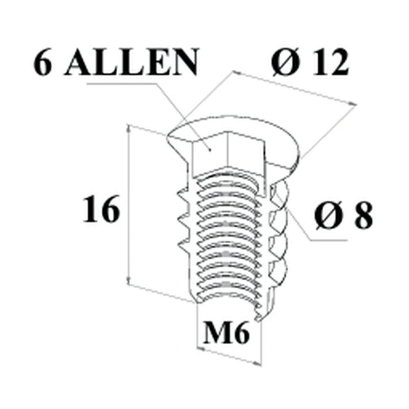 M6 METAL DÜBEL Ø12