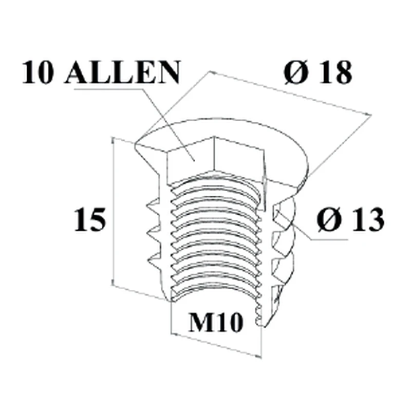 M8 METAL DÜBEL Ø14