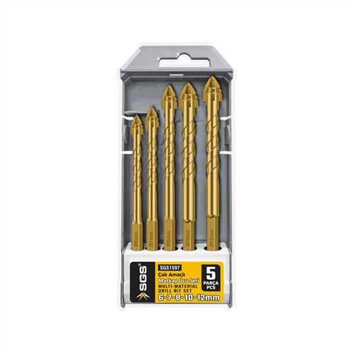 SGS 5 PARÇA ÇOK AMAÇLI MATKAP UCU SETİ 6-7-8-10-12 MM