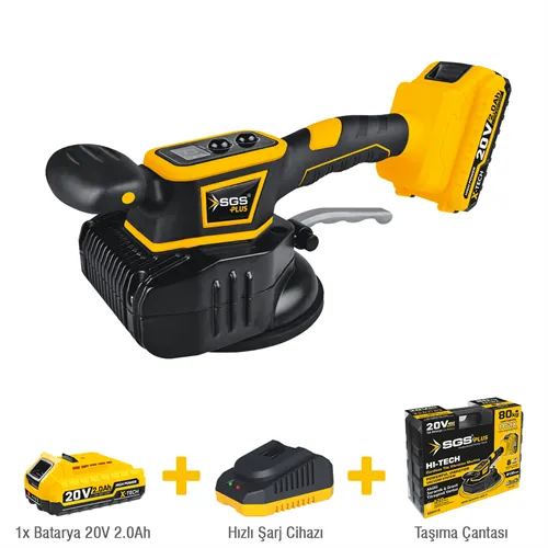 SGS AKÜLÜ SERAMİK-GRANİT TİTREŞİMLİ VANTUZ 130 mm 80 KG 20V 1*2.0 Ah