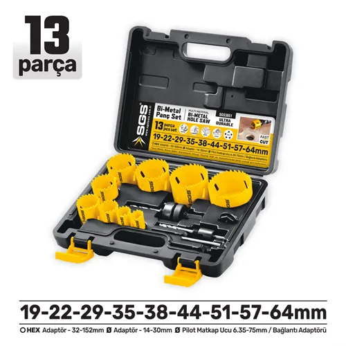 SGS Bİ-METAL PANÇ SETİ 13 PARÇA