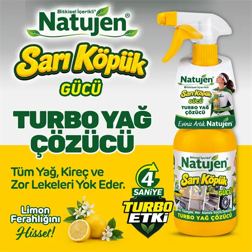 SGS NATUJEN SARI KÖPÜK GÜCÜ TURBO YAĞ ÇÖZÜCÜ 1000 ML – Yalıtım ve Montaj Köpüğü