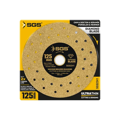SGS PROFESYONEL DEKTON PORSELEN HASSAS ELMAS KESİCİ GOLD 125 MM