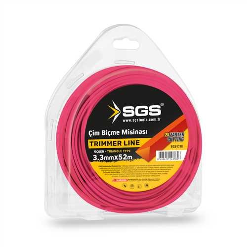 SGS TIRPAN MİSİNASI 3.3 MM 52 MT ÜÇGEN (KIRMIZI)
